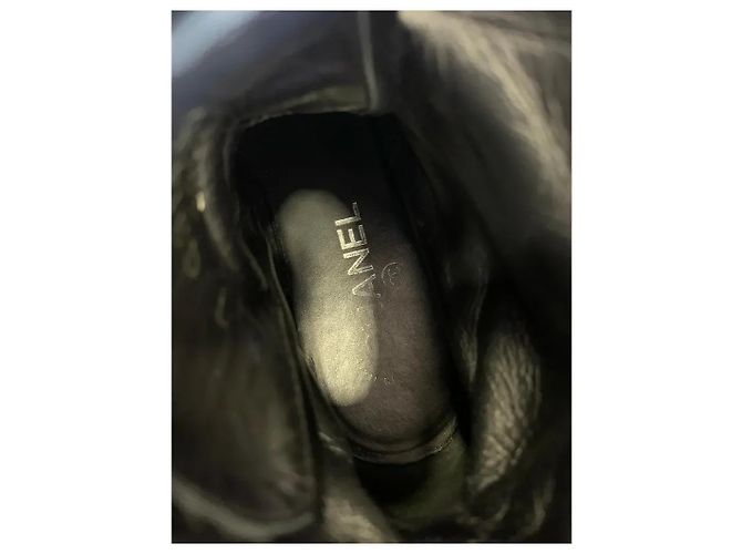 Chanel Sneakers Espadrilles in Tessuto Nero con Lacci - vista 9