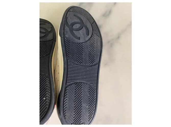 Sneaker Chanel in pelle bianca Bianco - vista 10