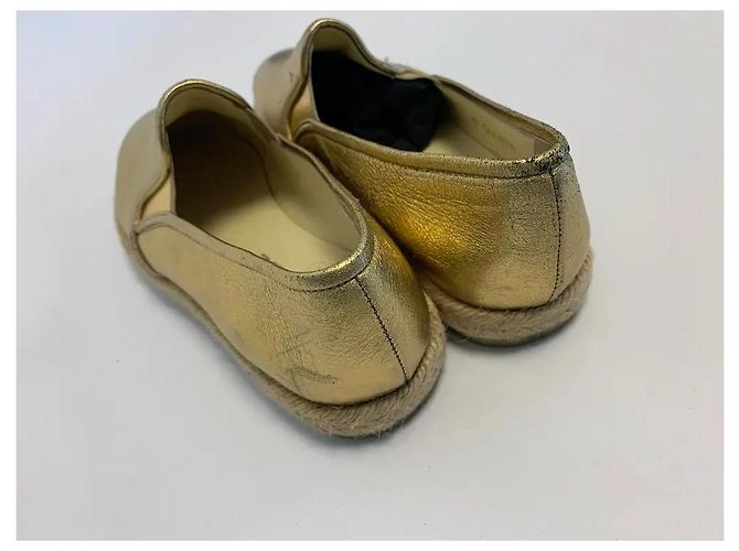 Chanel CC Espadrilles Gold Metallic Kalbsleder Größe 37 Golden - Ansicht 5