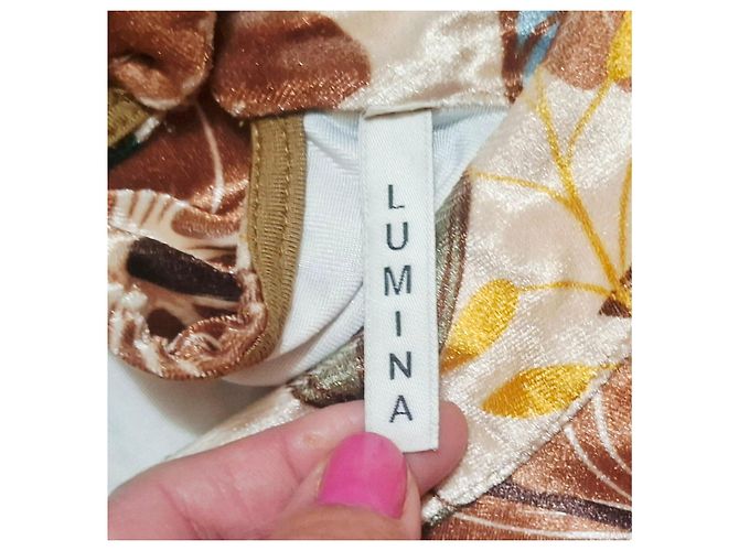Autre Marque Lumina Kleid mit Blumenmuster Braun Pink Rot Beige Grün Gelb Dunkelbraun Hellblau - Ansicht 2
