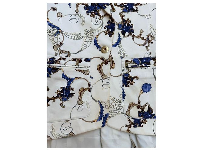 Giacca Altuzarra in cotone bianca e blu Bianco - vista 12