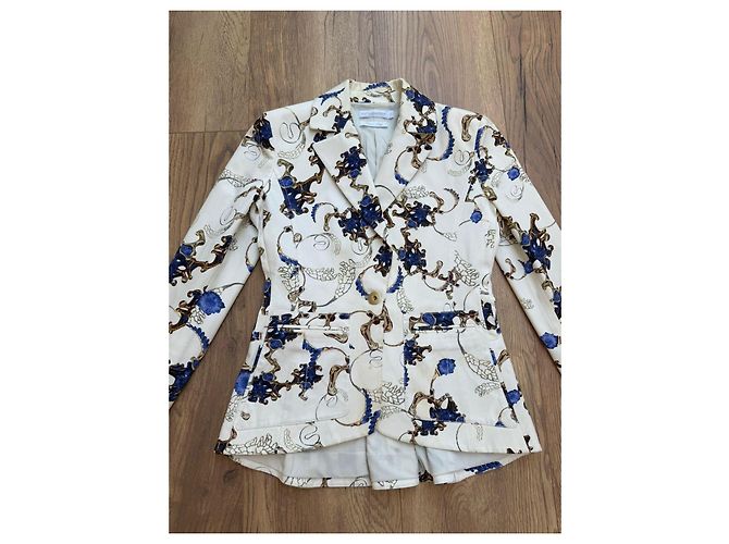 Giacca Altuzarra in cotone bianca e blu Bianco - vista 16