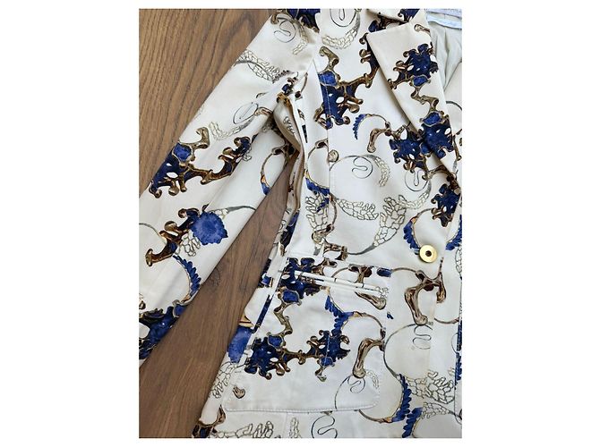 Giacca Altuzarra in cotone bianca e blu Bianco - vista 7