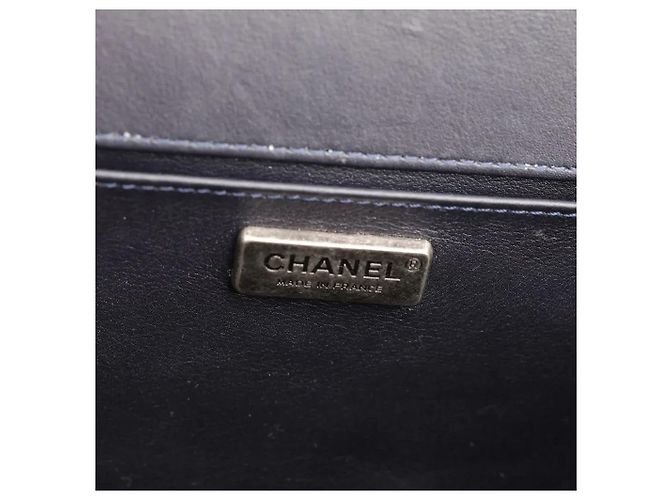 Chanel Boy Medium Python und Lammleder Schultertasche Marineblau - Ansicht 7