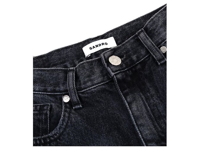 Sandro Boyfriend Jeans Grau Baumwolle Anthrazitgrau - Ansicht 3
