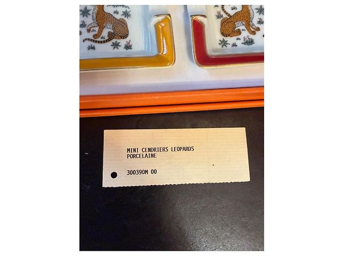 Hermès Set di 4 Mini Posacenere Leopardo in porcellana Multicolore - vista 2