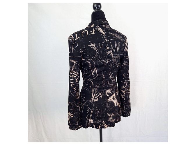 Moschino Jeans Vintage Graffiti Jacke Schwarz - Ansicht 2