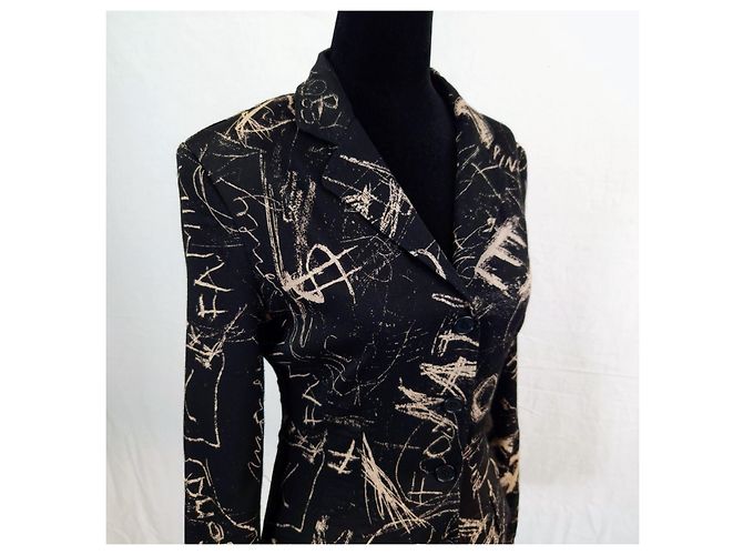 Moschino Jeans Vintage Graffiti Jacke Schwarz - Ansicht 5