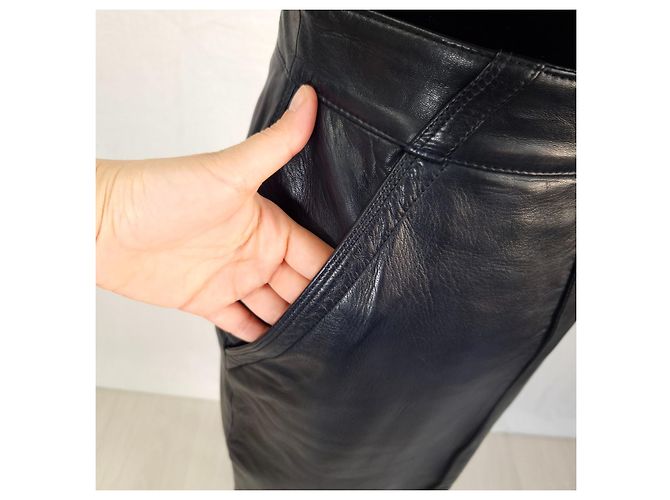 Lederkleid von Gianni Versace aus den 80ern Schwarz - Ansicht 10
