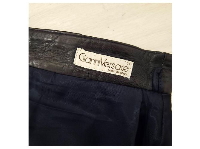 Lederkleid von Gianni Versace aus den 80ern Schwarz - Ansicht 3
