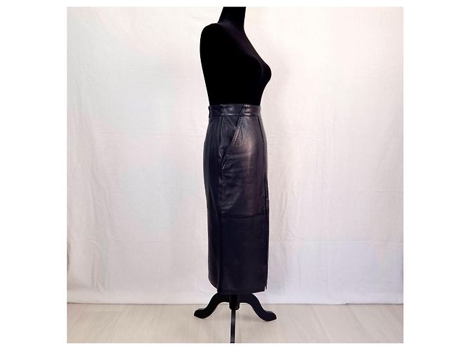 Lederkleid von Gianni Versace aus den 80ern Schwarz - Ansicht 5