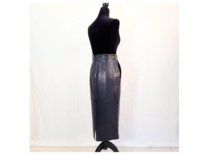 Lederkleid von Gianni Versace aus den 80ern Schwarz - Ansicht 6