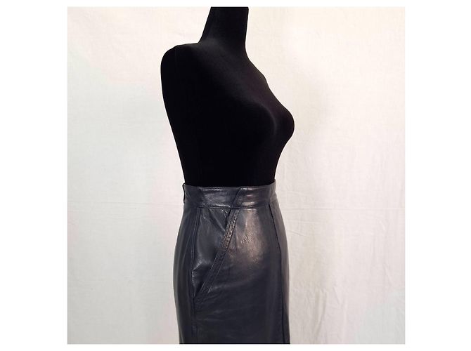 Lederkleid von Gianni Versace aus den 80ern Schwarz - Ansicht 8