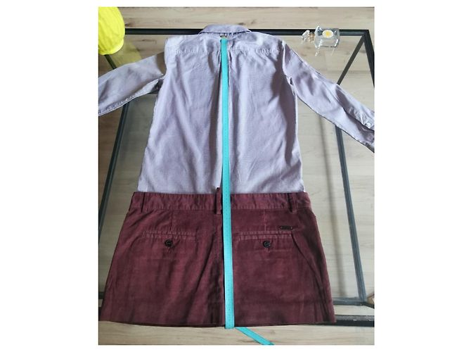 Vestido Dsquared2 de Terciopelo Marrón y Algodón a Cuadros Castaño - vista 10