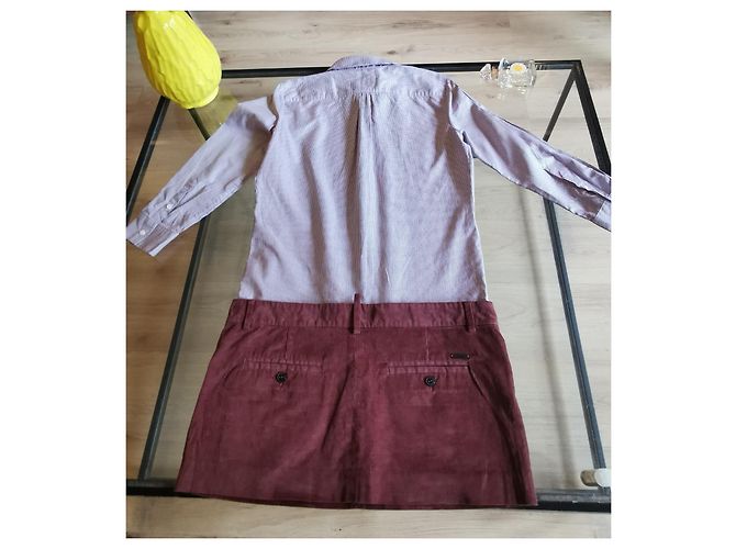 Vestido Dsquared2 de Terciopelo Marrón y Algodón a Cuadros Castaño - vista 11