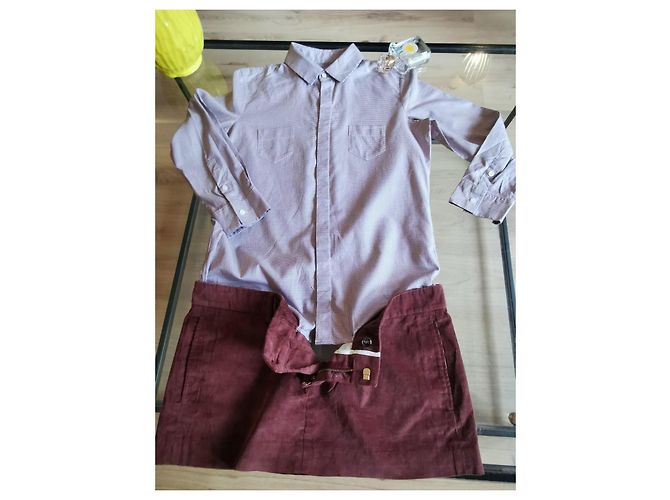 Vestido Dsquared2 de Terciopelo Marrón y Algodón a Cuadros Castaño - vista 12