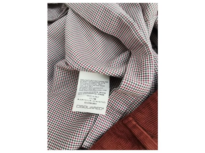 Vestido Dsquared2 de Terciopelo Marrón y Algodón a Cuadros Castaño - vista 3