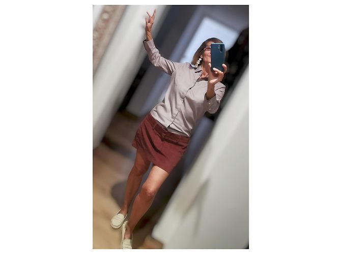 Vestido Dsquared2 de Terciopelo Marrón y Algodón a Cuadros Castaño - vista 5
