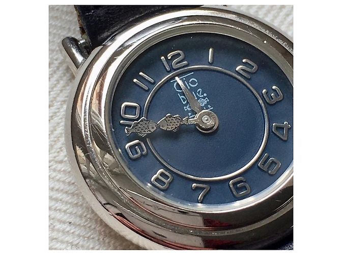 Orologio Clio Blue Argento e Blu Navy in Pelle - vista 4