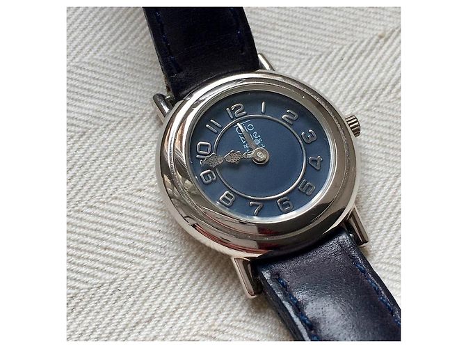 Orologio Clio Blue Argento e Blu Navy in Pelle - vista 5