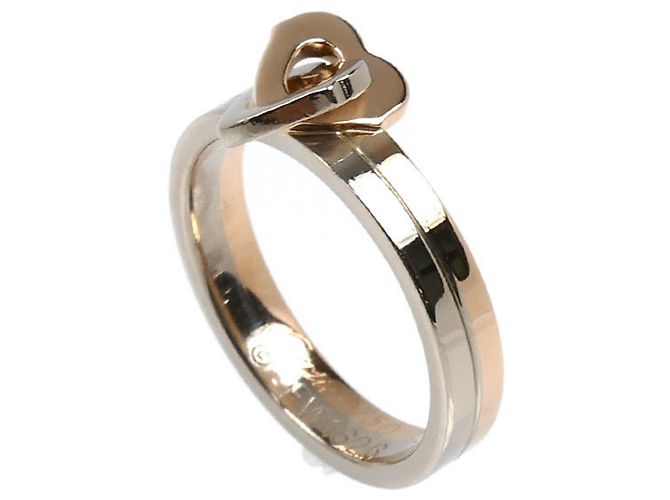 Anello Doppio Cuore in Oro Rosa e Bianco 18K Cartier - vista 2