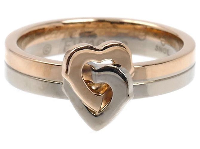 Anello Doppio Cuore in Oro Rosa e Bianco 18K Cartier - vista 3