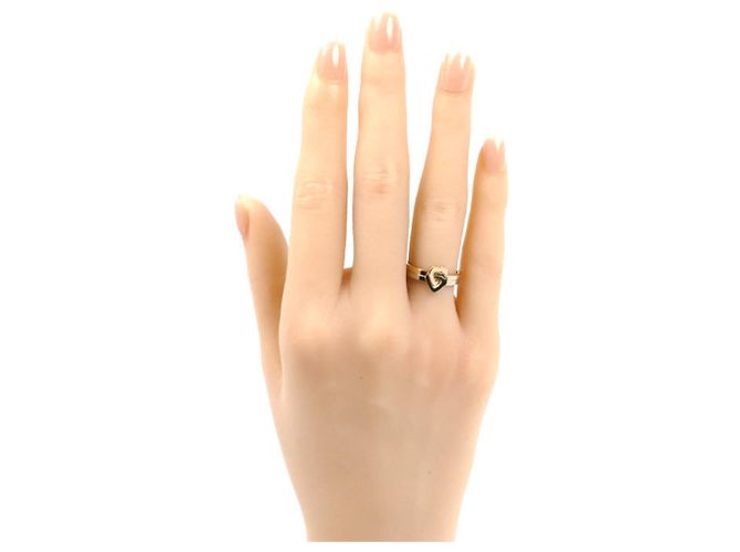 Anello Doppio Cuore in Oro Rosa e Bianco 18K Cartier - vista 7