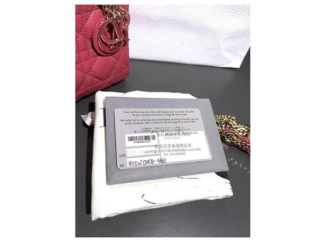 Borsa Dior in pelle di agnello rosa ibisco - vista 3