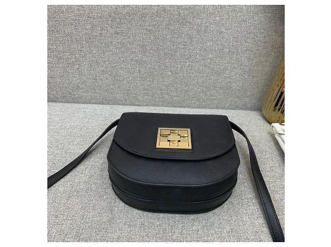 Bolso de mano Hermès Love Mosaic de cuero negro con cierre dorado - vista 5