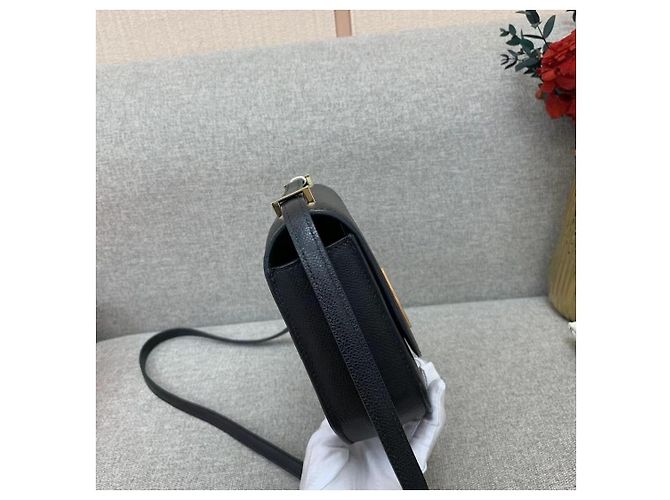 Bolso de mano Hermès Love Mosaic de cuero negro con cierre dorado - vista 6