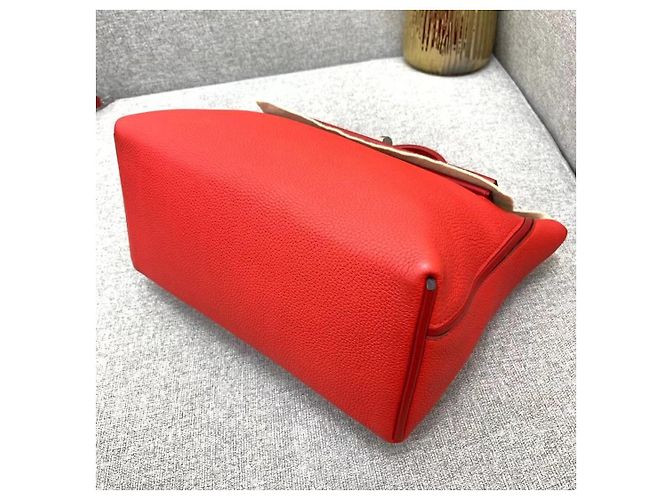 Borsa a mano Hermès Lovecraft 2424 in pelle rossa Rosso - vista 7