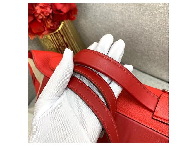 Borsa a mano Hermès Lovecraft 2424 in pelle rossa Rosso - vista 8