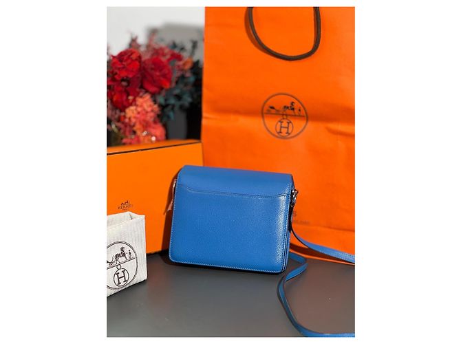 Hermès Roulis 19 Lovecraft Handtasche Leder Blau - Ansicht 2