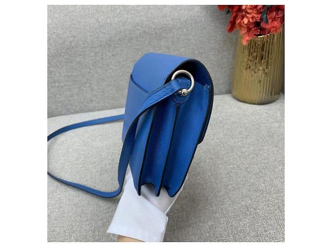 Hermès Roulis 19 Lovecraft Handtasche Leder Blau - Ansicht 4