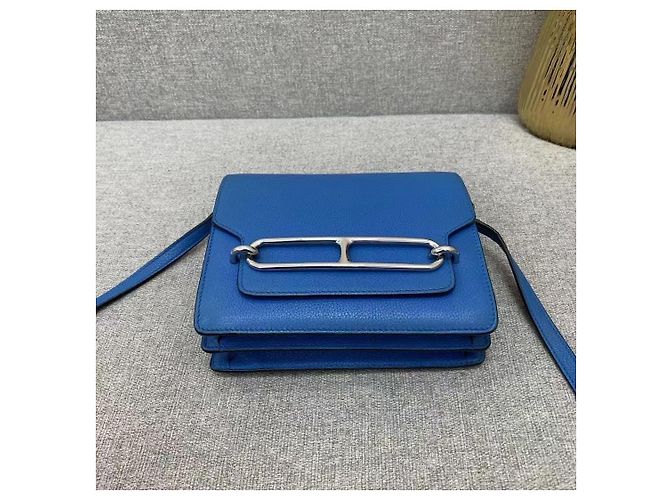 Hermès Roulis 19 Lovecraft Handtasche Leder Blau - Ansicht 5