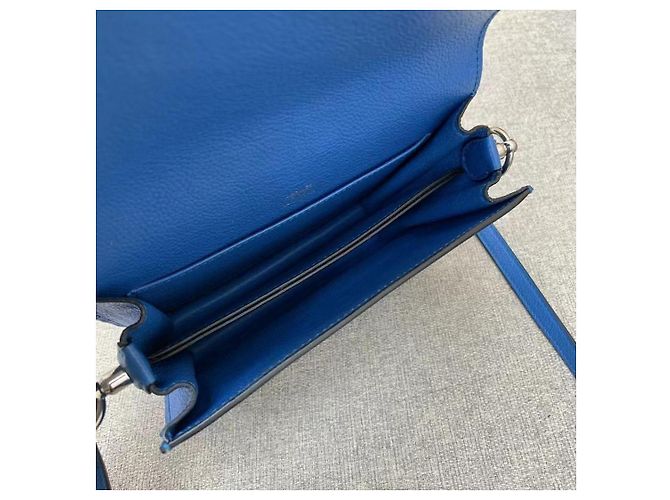 Hermès Roulis 19 Lovecraft Handtasche Leder Blau - Ansicht 7
