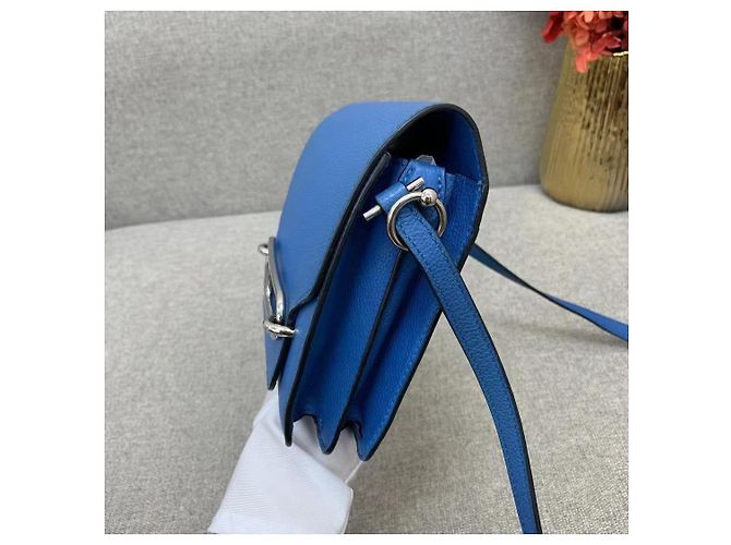 Hermès Roulis 19 Lovecraft Handtasche Leder Blau - Ansicht 8