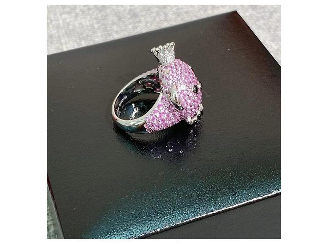 Autre Marque Anello largo Qeelin Qilin Bobo con rubino rosso e diamanti Rosa - vista 2