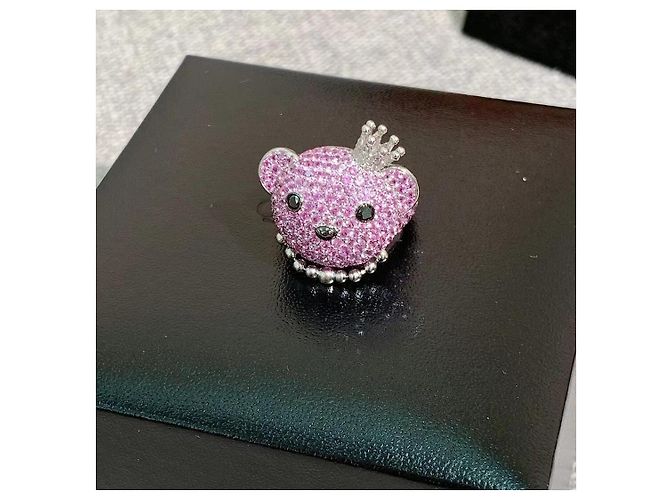 Autre Marque Anello largo Qeelin Qilin Bobo con rubino rosso e diamanti Rosa - vista 3