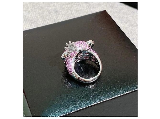 Autre Marque Anello largo Qeelin Qilin Bobo con rubino rosso e diamanti Rosa - vista 4