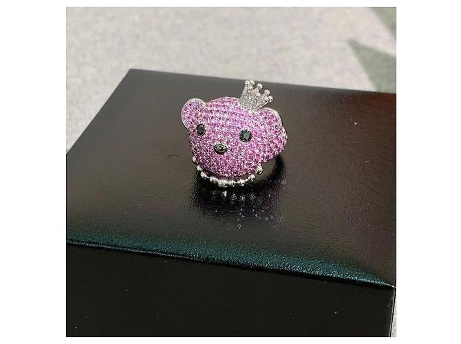 Autre Marque Anello largo Qeelin Qilin Bobo con rubino rosso e diamanti Rosa - vista 6