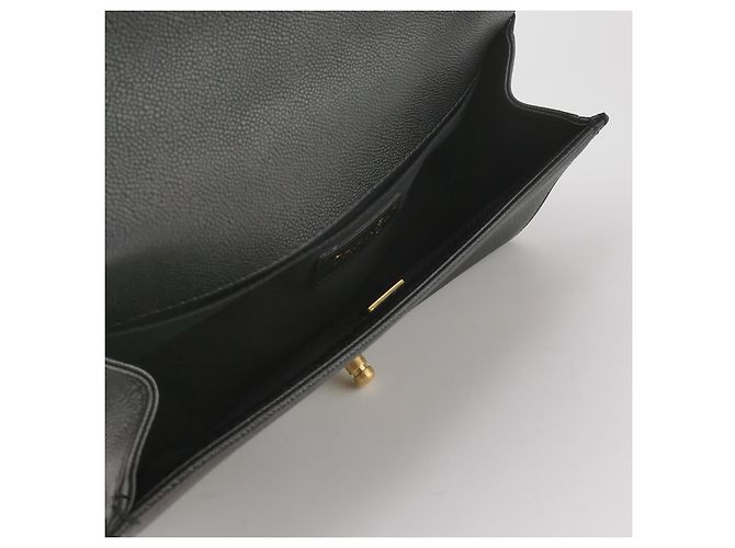 Borsa Chanel Leboy Medium in pelle lychee nera Nero - vista 8
