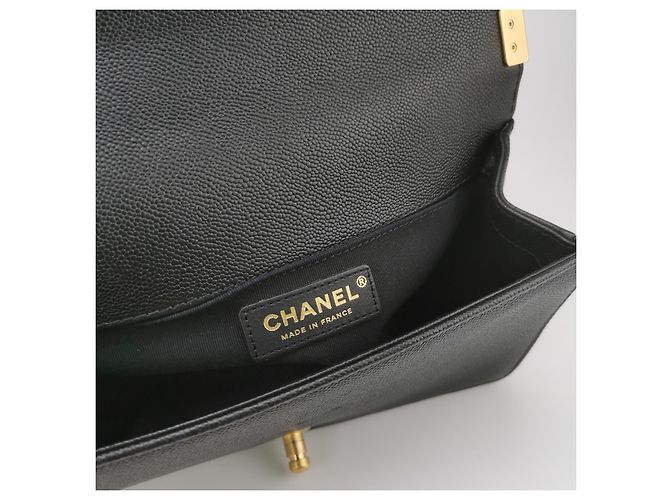 Borsa Chanel Leboy Medium in pelle lychee nera Nero - vista 9