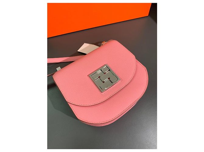 Borsa a mano Hermès Mosaic 19 1Q in pelle rosa - vista 3