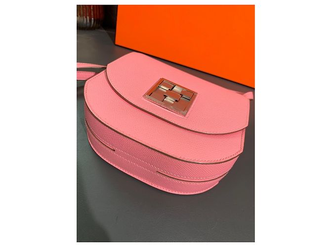 Borsa a mano Hermès Mosaic 19 1Q in pelle rosa - vista 4