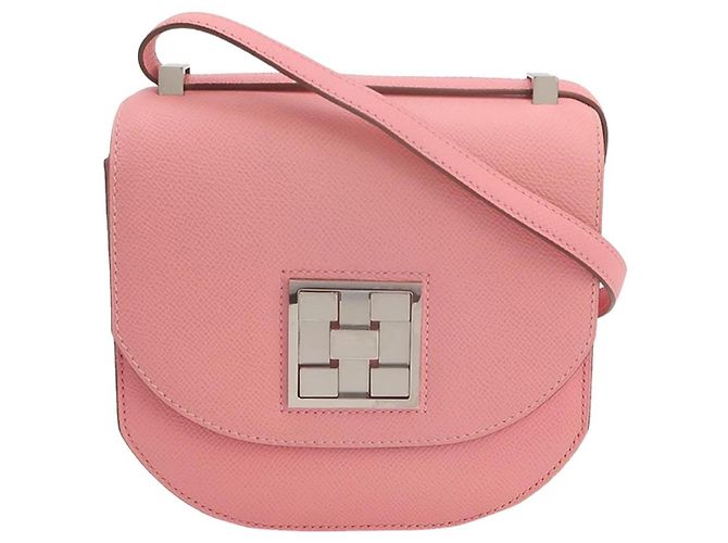 Borsa a mano Hermès Mosaic 19 1Q in pelle rosa - vista 5
