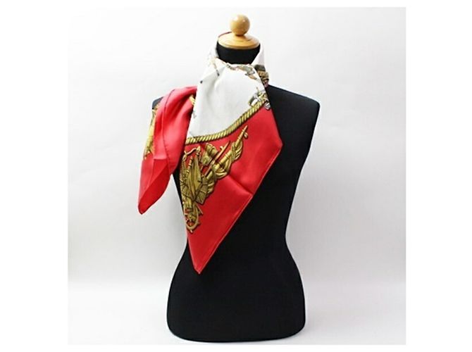 Foulard in seta Hermès - Marina e Cavalleria Bianco Rosso - vista 4