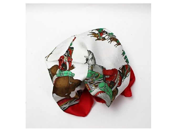 Foulard in seta Hermès - Marina e Cavalleria Bianco Rosso - vista 8