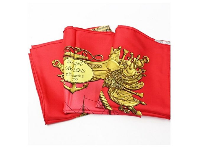 Foulard in seta Hermès - Marina e Cavalleria Bianco Rosso - vista 9