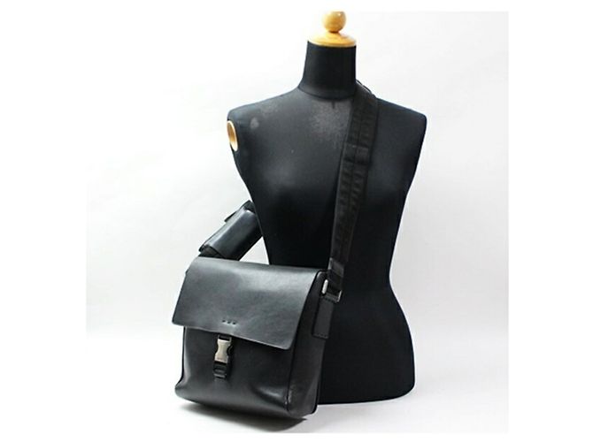 Borsa a tracolla in pelle scamosciata Prada Nero - vista 4